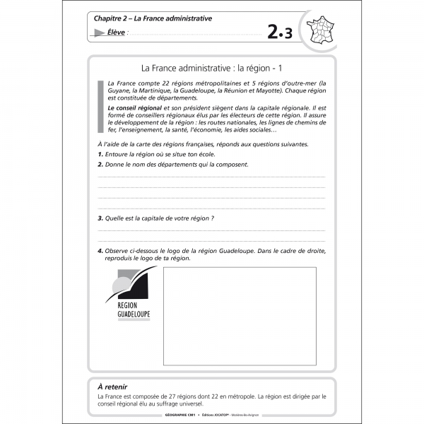 Fiche geographie cm1 imprimer